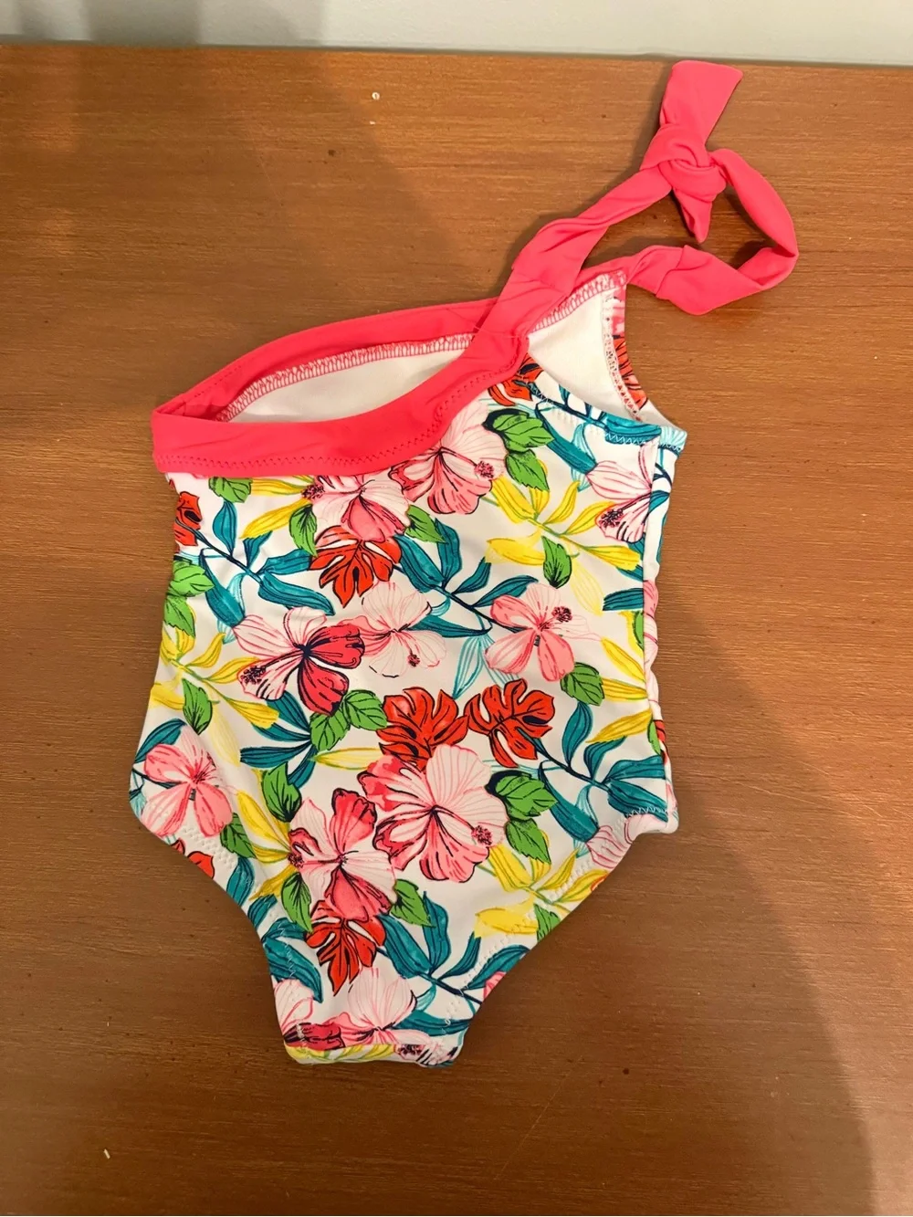 Tommy Bahama Girls Floral One-Shoulder Swimsuit, Size 12M
